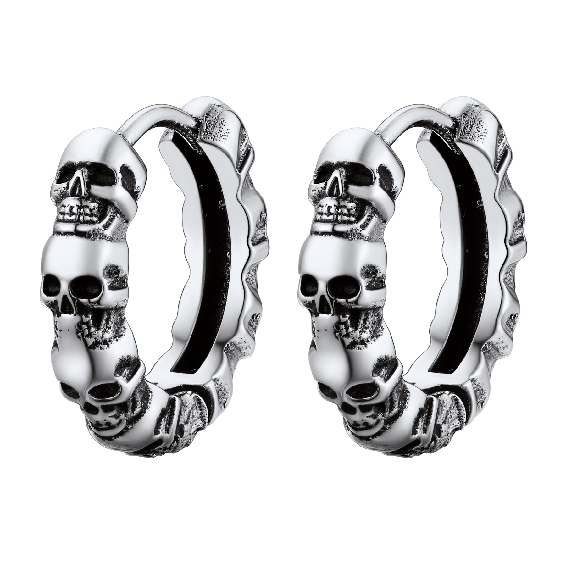 EwigJewels Skull Huggie Hoop Earrings For Men Women