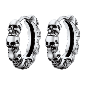 EwigJewels Skull Huggie Hoop Earrings For Men Women