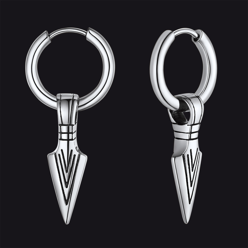 EwigJewels Punk Spear Arrowhead Drop Dangle Earrings For Men