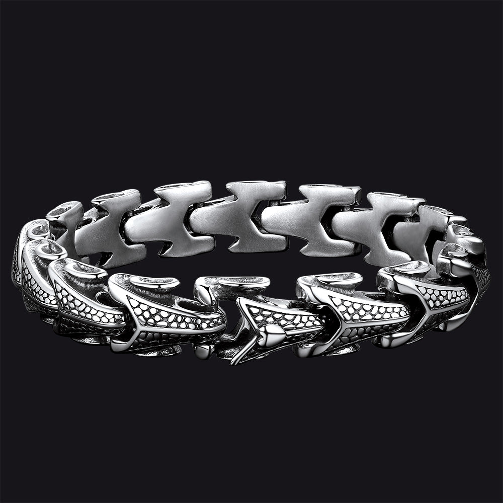 EwigJewels Men's Viking Dragon Bracelet Stainless Steel