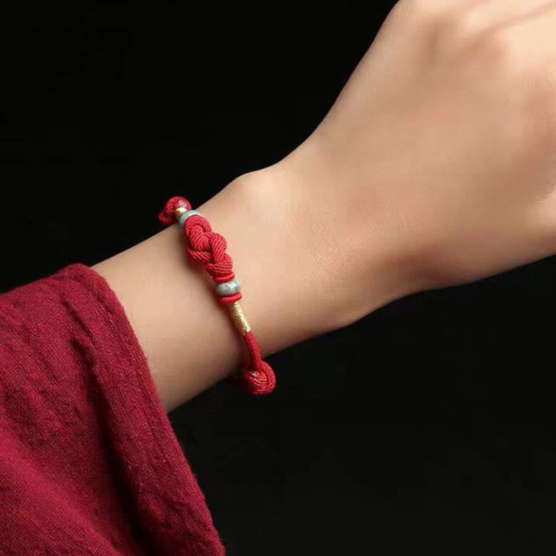 EwigJewels Red String Jade Luck Fortune Knot Braided Couple Bracelet