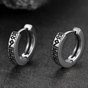 EwigJewels Norse Viking Runes Hoop Earrings For Men Women