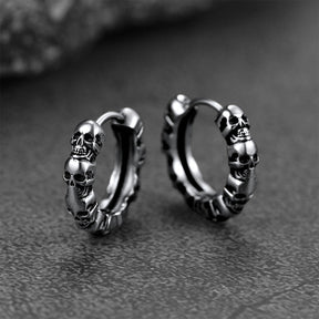 EwigJewels Skull Huggie Hoop Earrings For Men Women