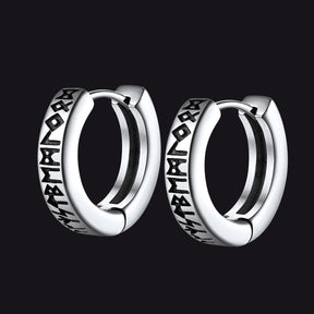 EwigJewels Norse Viking Runes Hoop Earrings For Men Women