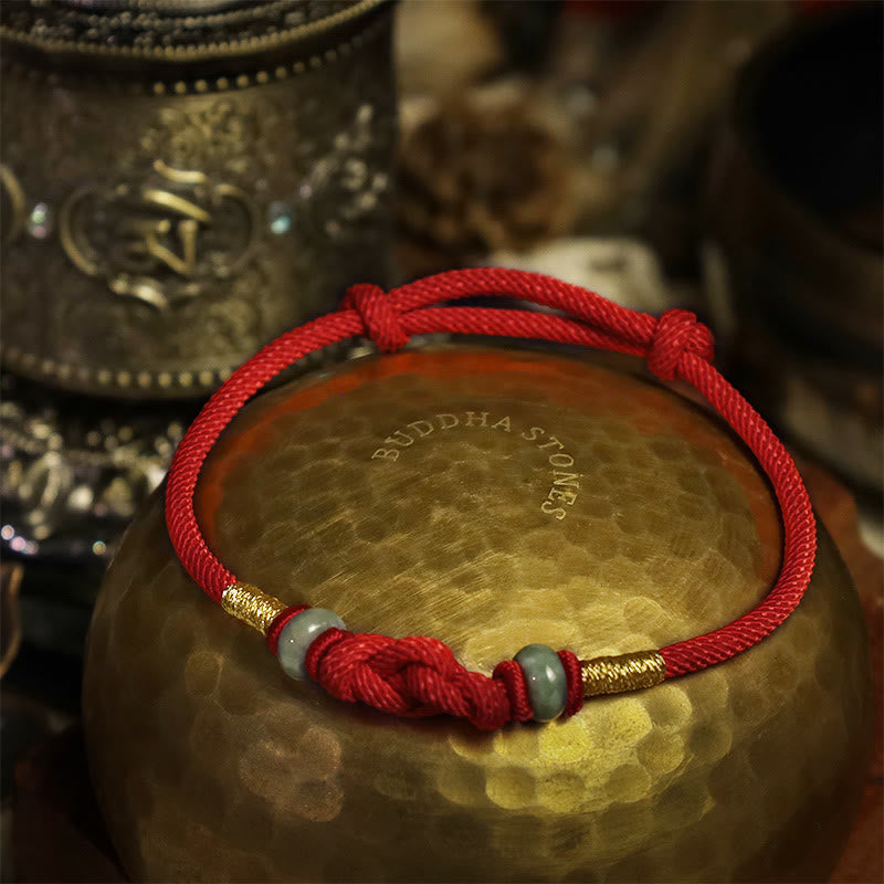 EwigJewels Red String Jade Luck Fortune Knot Braided Couple Bracelet