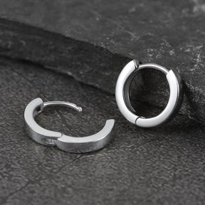 EwigJewels Sterling Silver Basic Huggie Hoop Earrings For Men