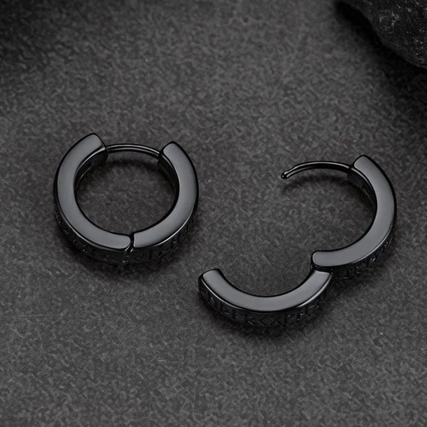 EwigJewels Norse Viking Runes Hoop Earrings For Men Women